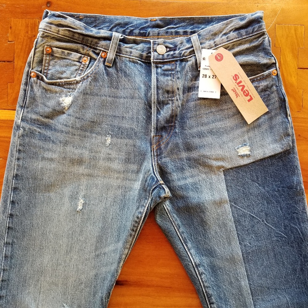 Levi's 501 Straight Leg Crop Ankle Jeans W28 L27 - Picture 4 of 8